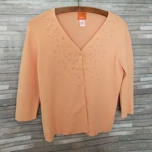 Beaded Orange Cardigan